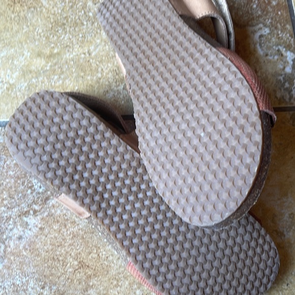 OTBT Tan Brown Perforated Leather Florence Sandal Wedge Sandals Size 5 like new - Picture 16 of 16